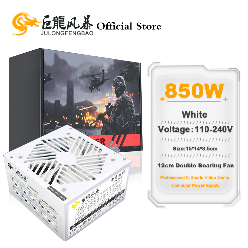 1000W White Modular Power Supply - Fuente de alimentación con interruptor ATX